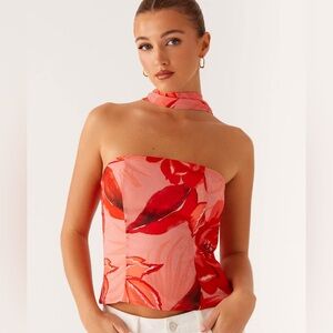 New Peppermayo Anais Scarf Top - Sicily Sunset Print